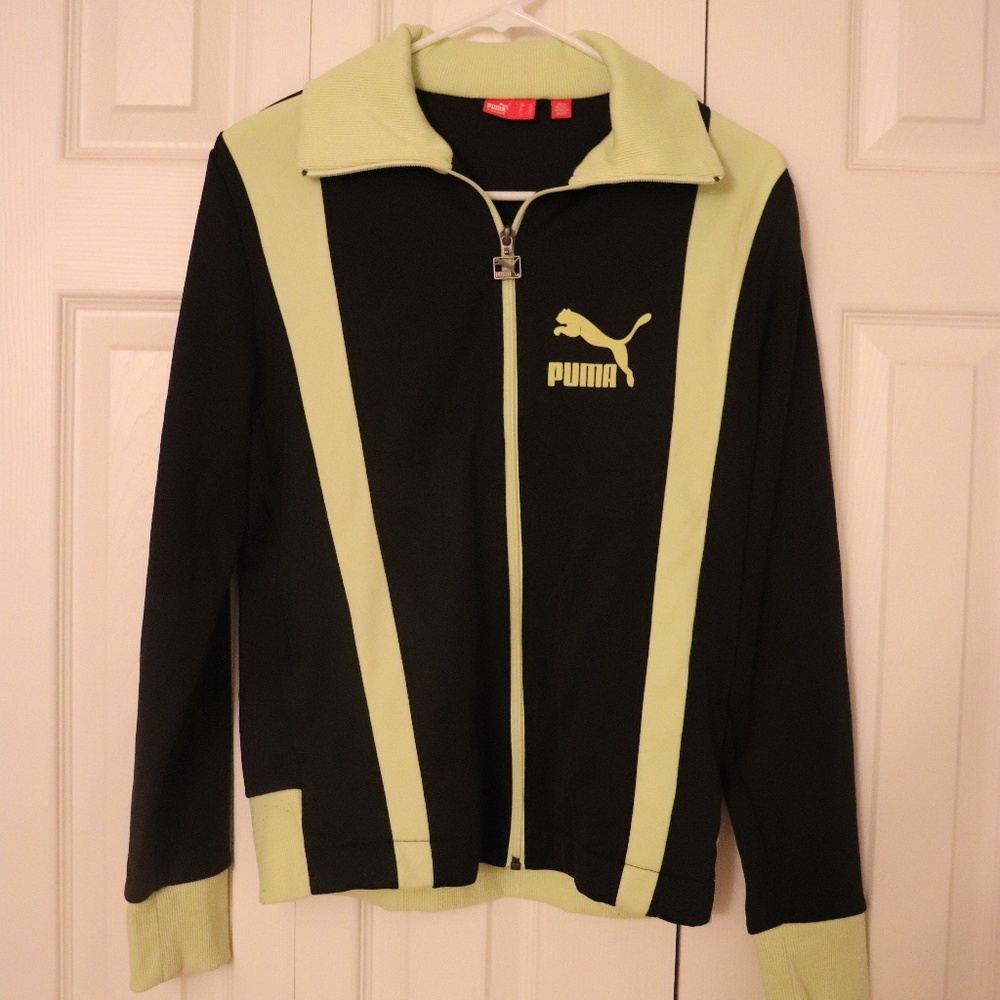 Puma Black and Light Green Performance Jacket